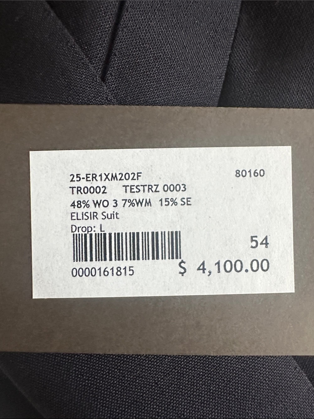 NWT Caruso Dark Navy Elisir Wool Suit Jacket & Pants (54 EU) (44 US) *Brand New